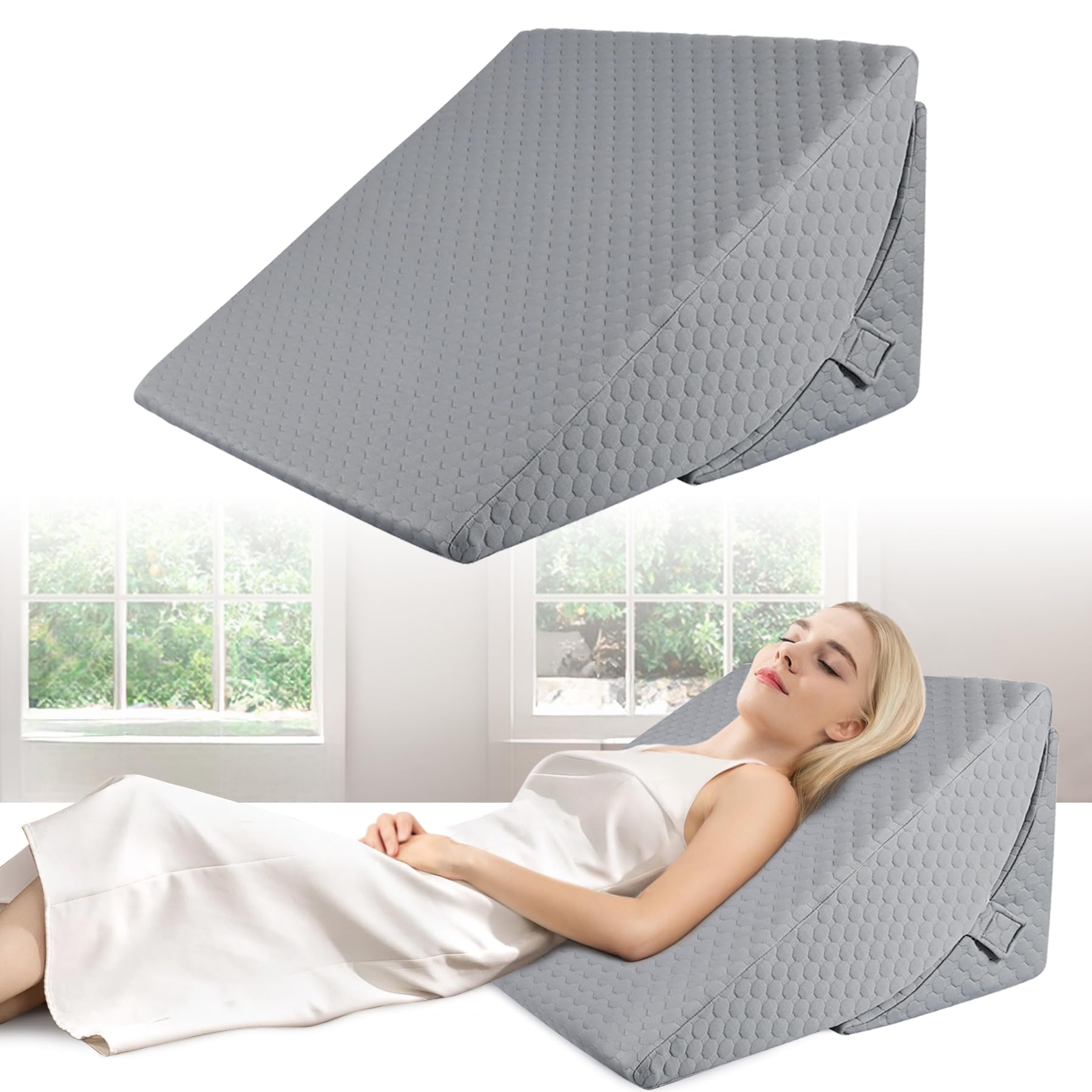 Babenest Base de esponja triangular para cama (capa de aire gris)