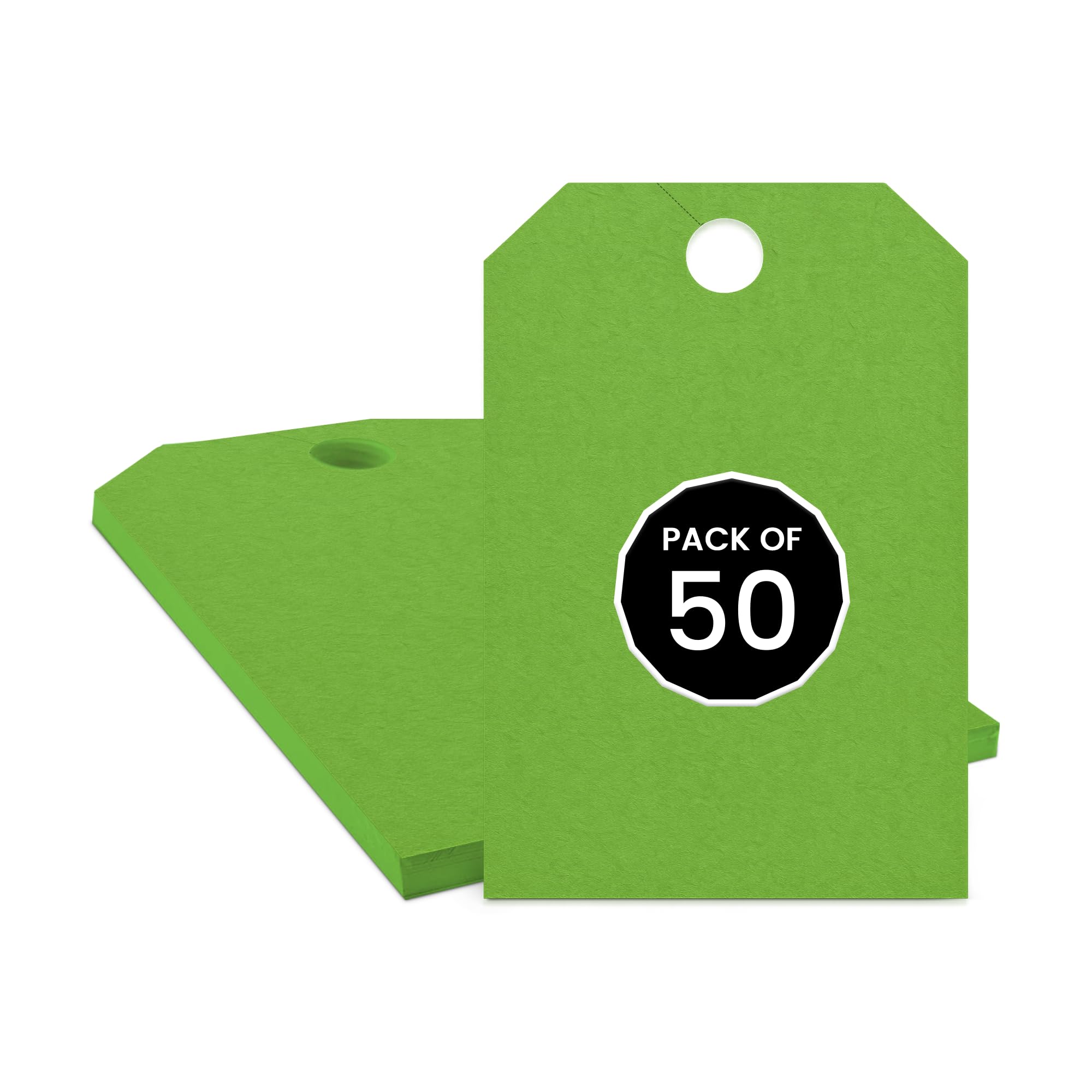 Jumbo Blank Car Dealer Mirror Hang Tags - Fluorescent Green Large Size (8-1/2" × 11-1/2") Tags for Auto Dealership Supplies - Durable 11-Point Stock