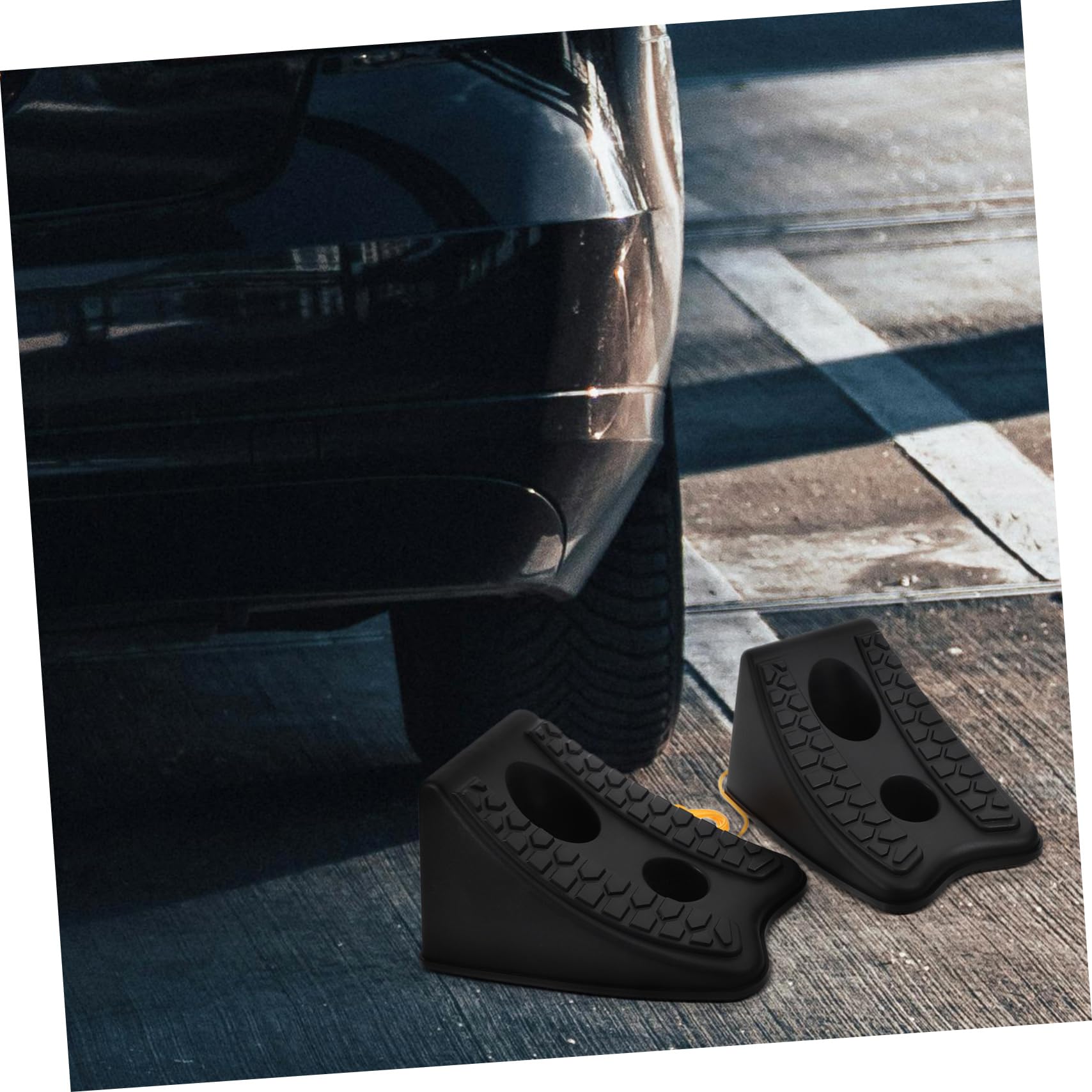 SOLUSTRE 8 Pcs Bloc D'Arrêt De Pneu De Voiture Bloc De Roue Rampe De Pneu Rampe De Remorque Bouchon De Pneu Bouchon De Roue Fournitures De Voiture Rampes pour Allée Cales De Roue De