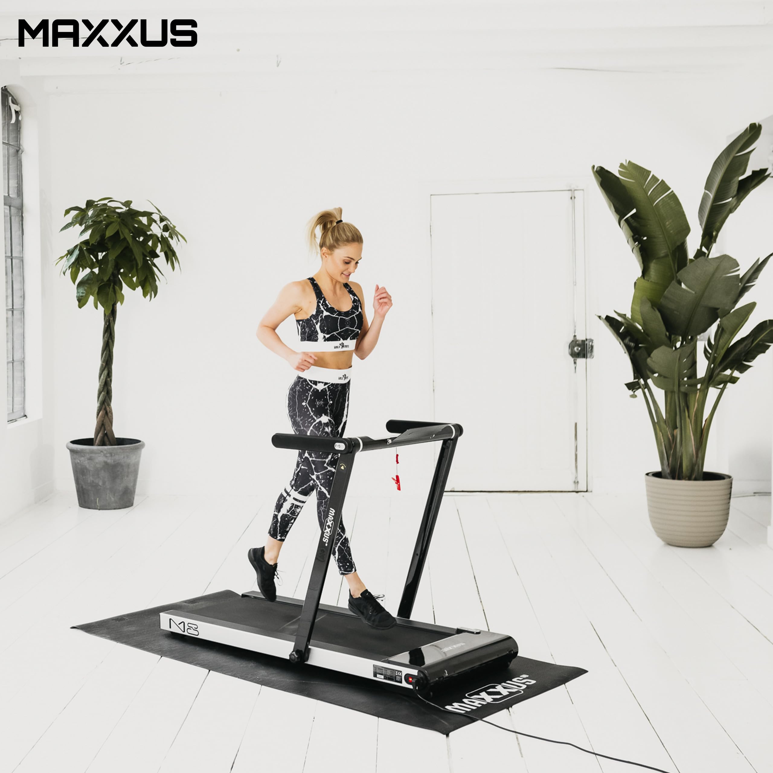 MAXXUS® Bodenschutzmatte 210/240 x 100 cm, rutschfest, für Fitnessgeräte | Schwere Unterlegmatte mit strukturierter Oberfläche, schützt vor Schmutz, Schweiß und Vibrationen, für Laufband, Crosstrainer