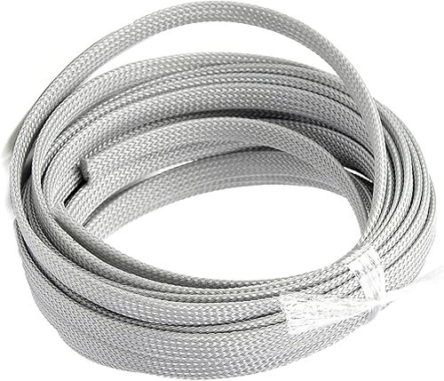 Vista 30 de Bettomshin 1 funda de organización de cables de 32.8 pies (32.8 ft) de ancho, protector de cable gris PET de 3/8 pulgadas de ancho, tubo de telar