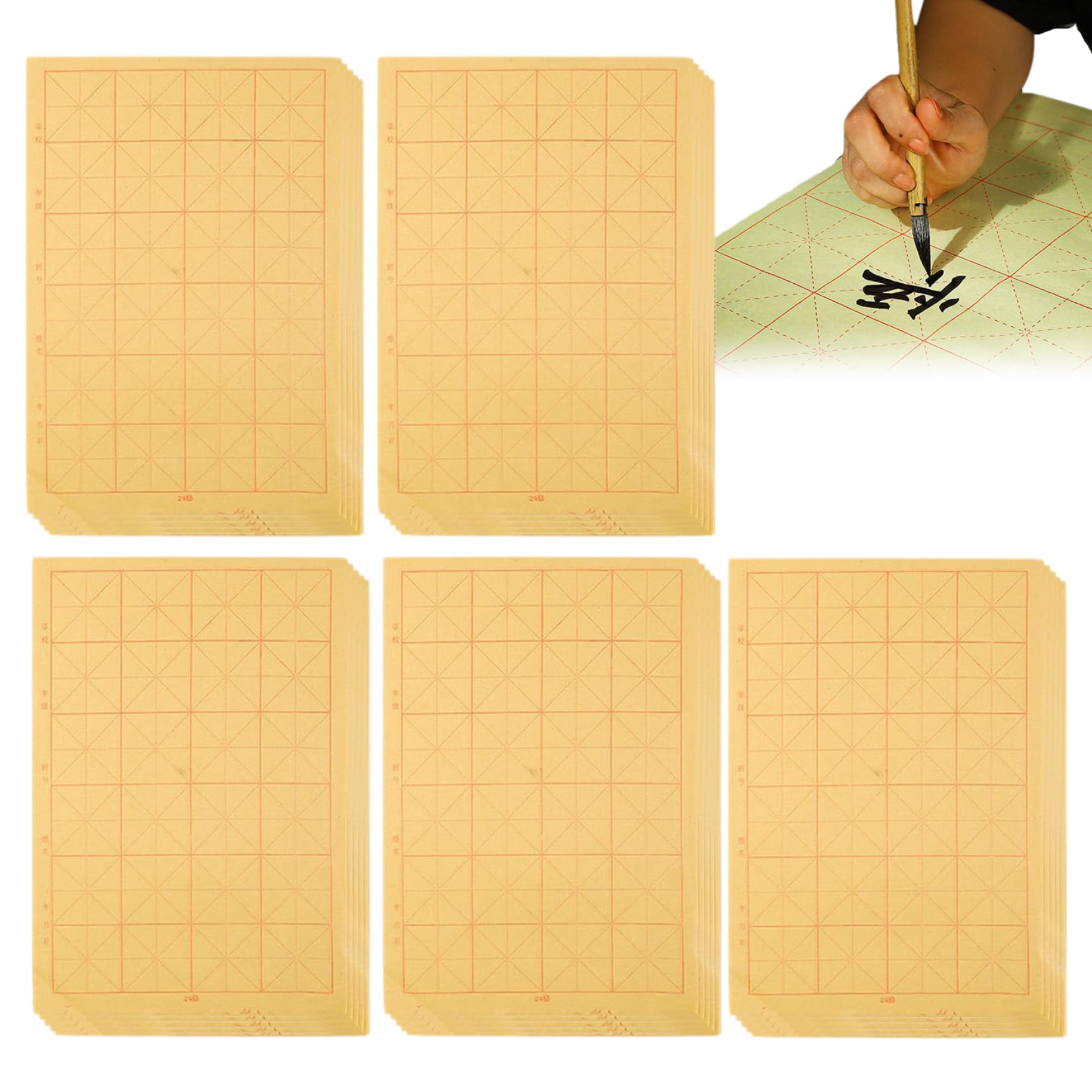 Documento de caligrafía sin borrones con cuadrícula guía y 150 hojas de papel 7