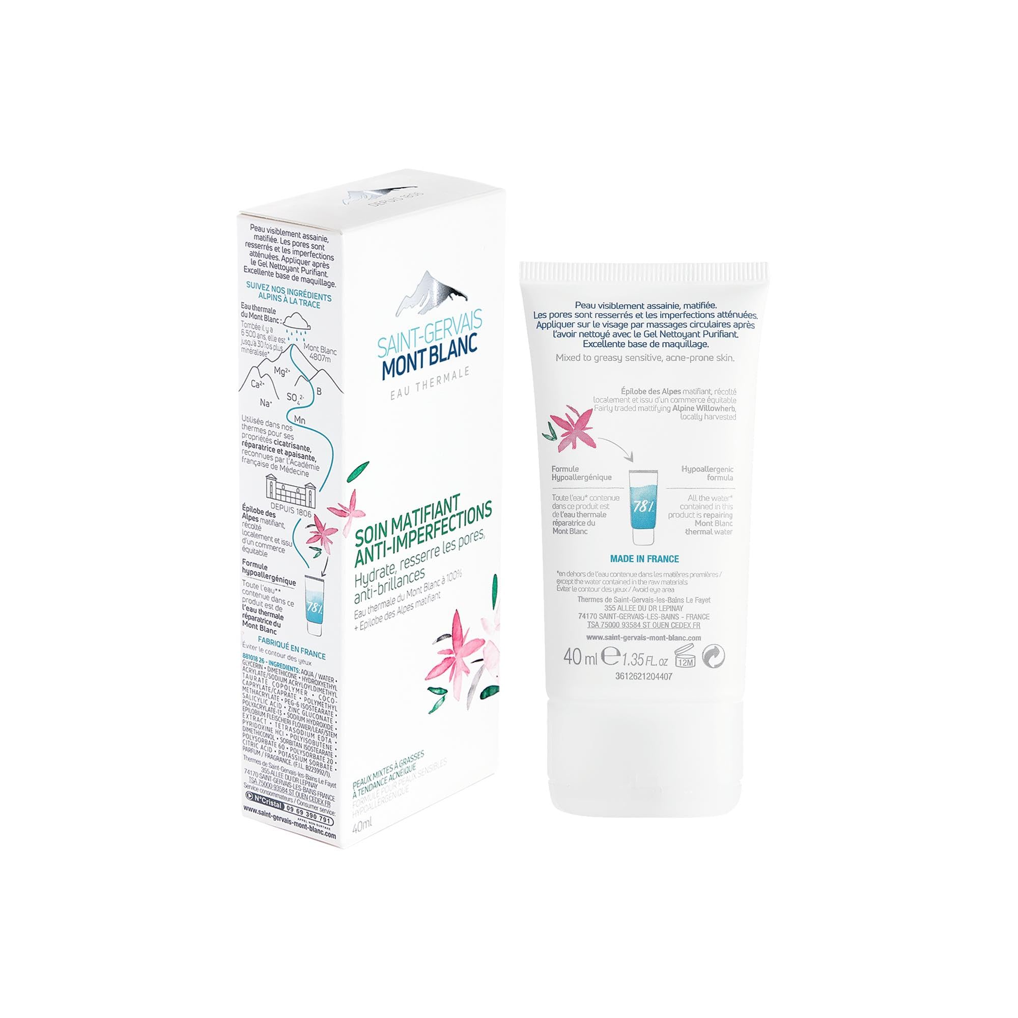 Saint-Gervais Mont Blanc - Anti-Imperfection Matifying Face Care for Combination to Oily Acne-Prone Skin - 40 ml - Image 2