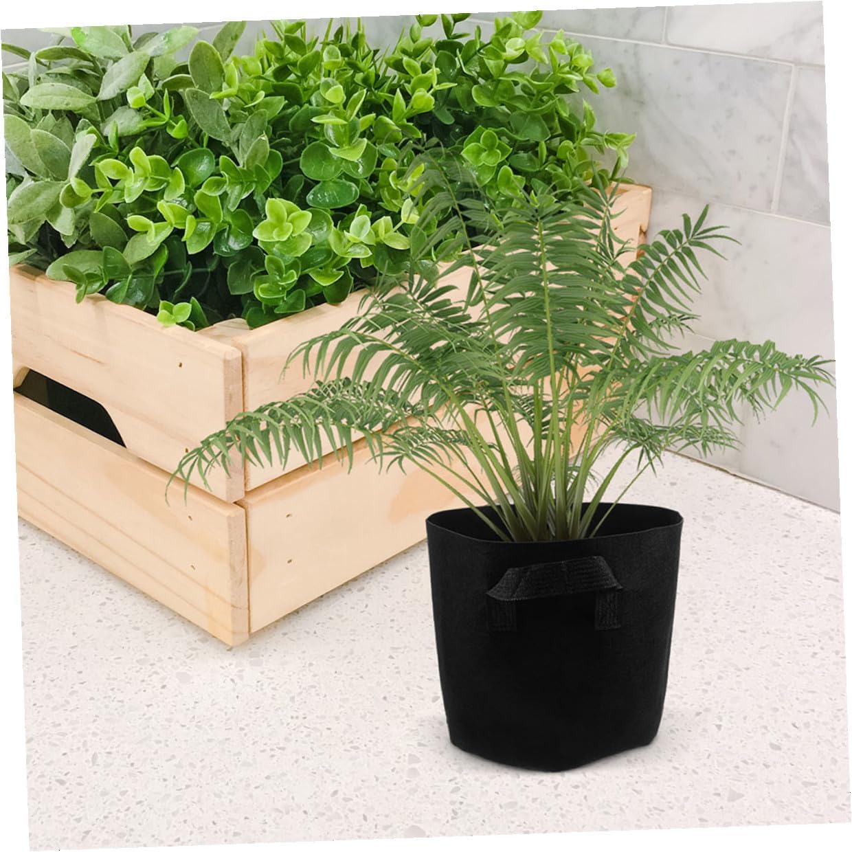 Luxshiny 5pcs Felt Grow Bags with Handles Breathable Nonwoven Planting Pots for Outdoor Gardening Tree and Vegetable Planting Portable Large Capacity Planters for Healthy Root Development