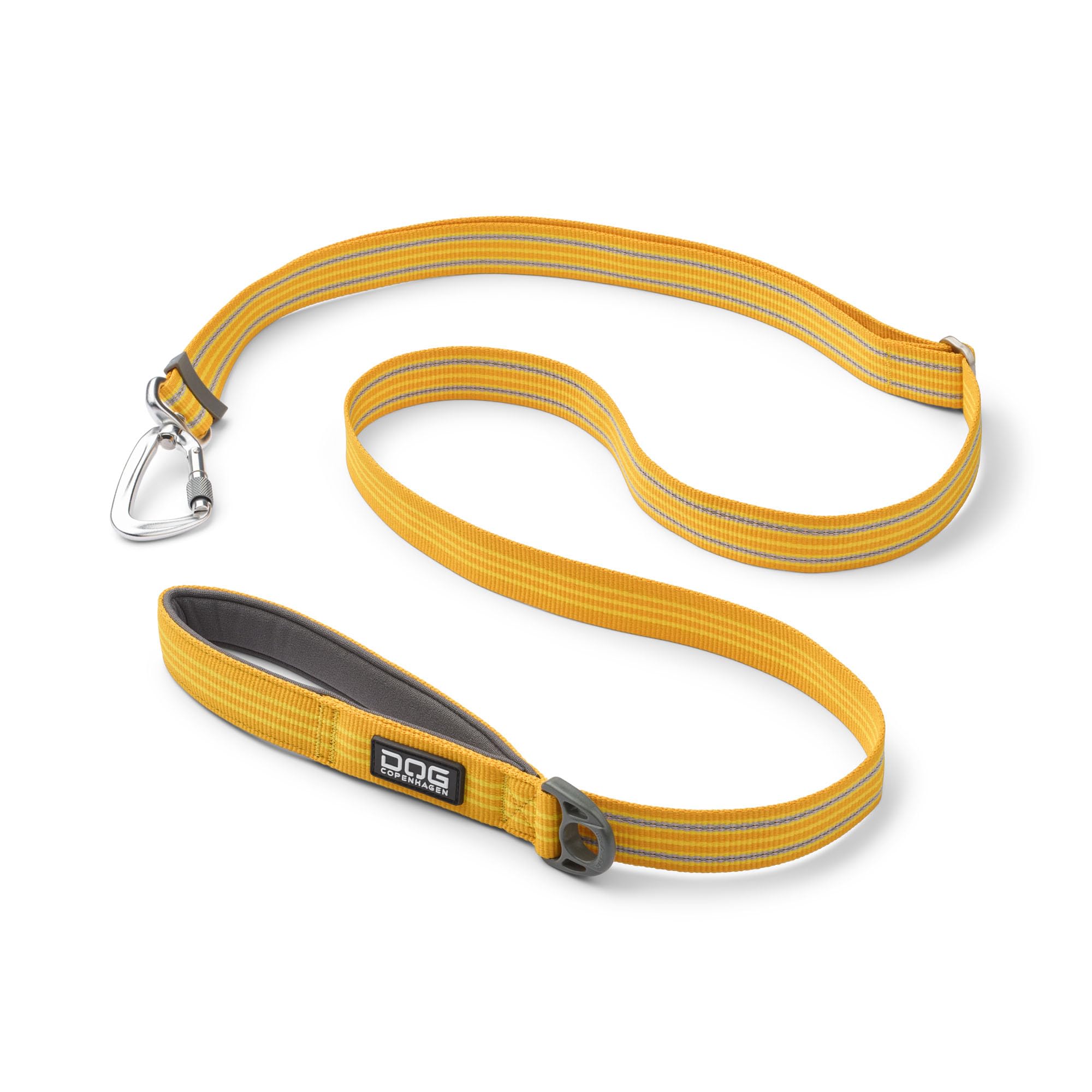 DOG Copenhagen Urban Freestyle 3.0 Dog Lead - Training Lead for Dogs - Adjustale Dog Leash - Padded for comfort - Reflective Trims - Strong Aluminum Carabiner, Lemon, L