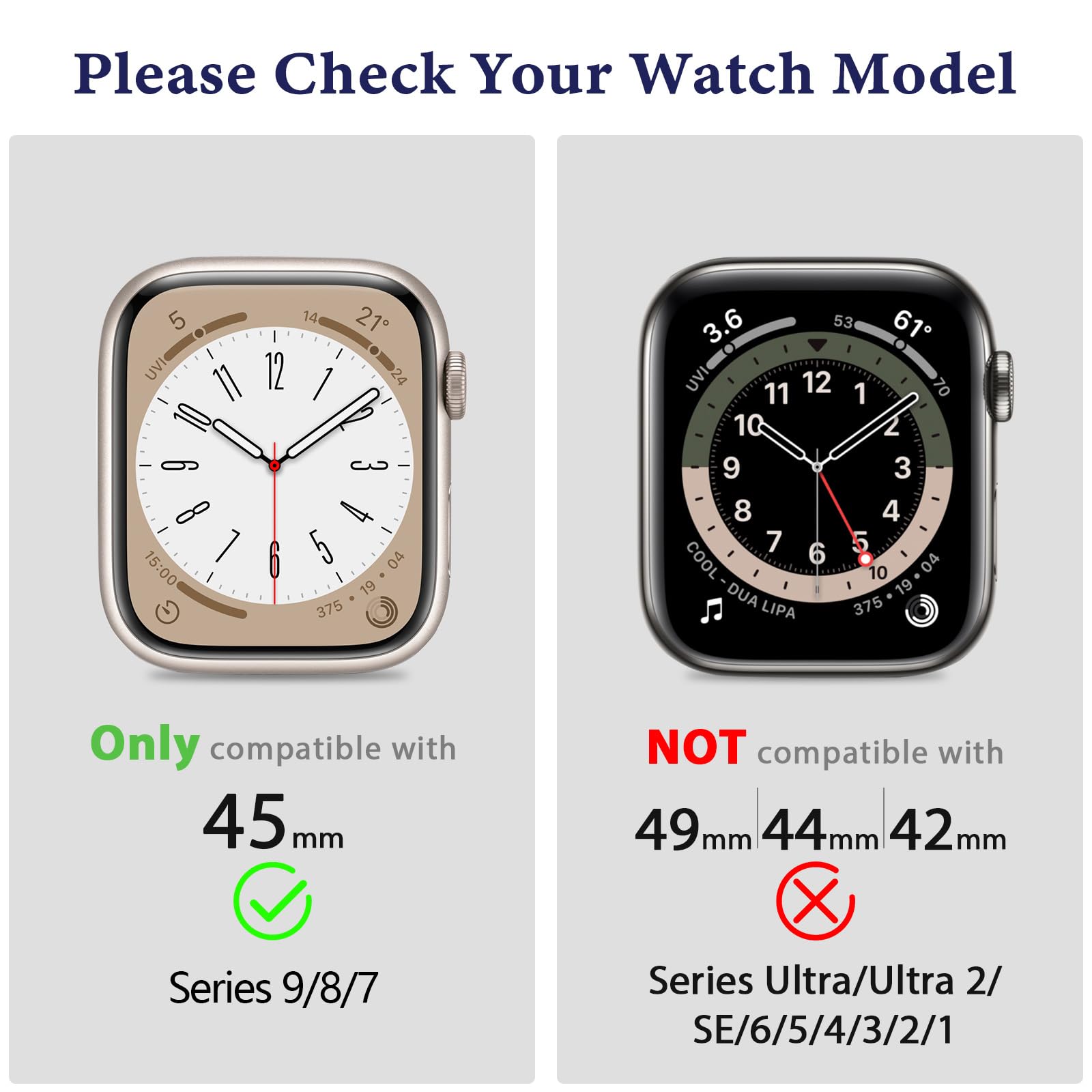 MOFREE Transparent Case with Rubber Band Compatible with Apple Watch Band 45mm, Rugged Band for Apple Watch Series 9 45mm Band Men, Shockproof Clear Protective Bumper Cover with Rubber Strap for