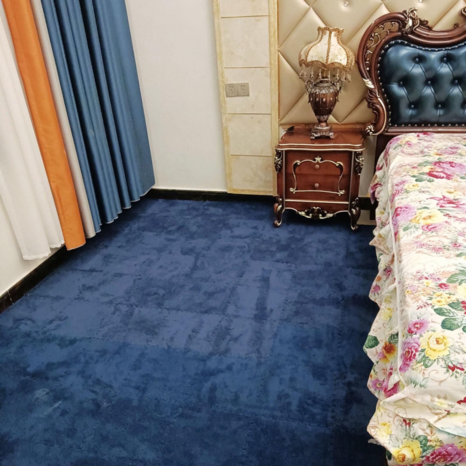 Dalles de sol en mousse pelucheuse marine Lot de 30 tapis de jeu de 30 cm