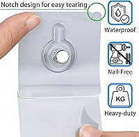 Vista 2 de Picture Hangers Without Nails, Nail Free Wall Hangers,30 Counts Adhesive Wall Hooks for Hanging with Waterproof and Oilproof,4 lbs Load Max