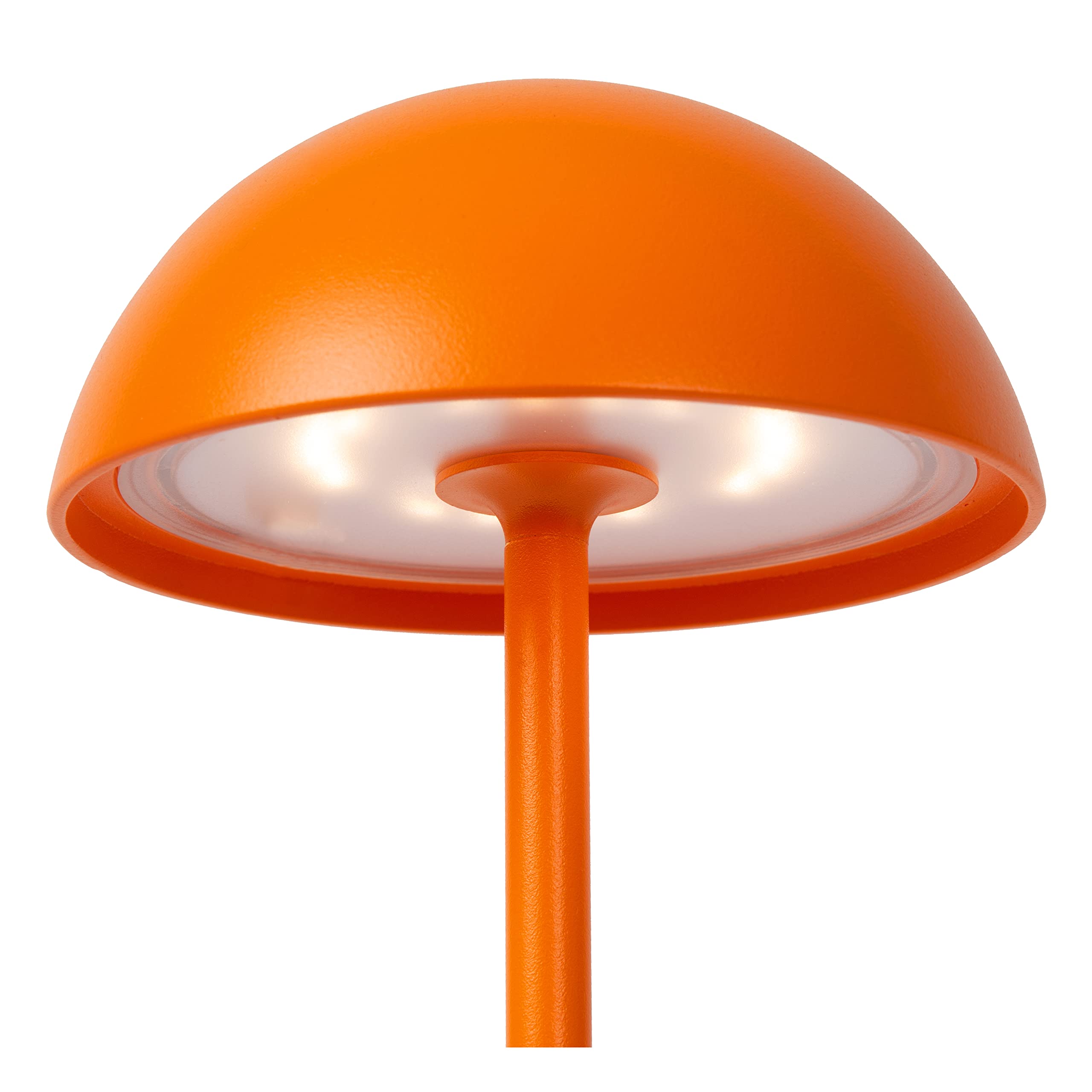LUCIDE JOY - wiederaufladbare Tischlampe Innen/Außen - Akku/Batterie - Ø 12 cm - LED Dim. - 1x1,5W 3000K - IP54 - Orange
