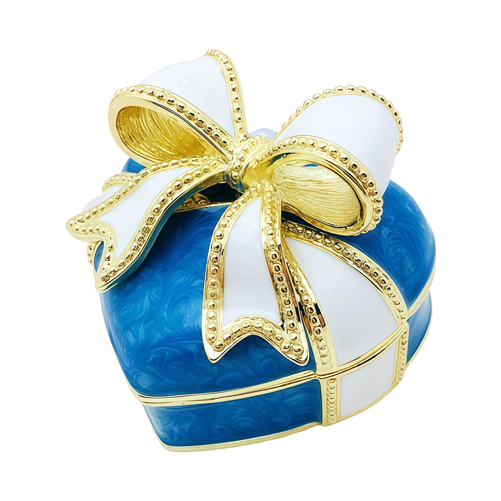 carotoe Unique Heart Bowknot Styles Enameled Jewelry Box Sturdy and Beautiful Household Decors Dainty Alloy Jewelry Container Alloy Storage Box