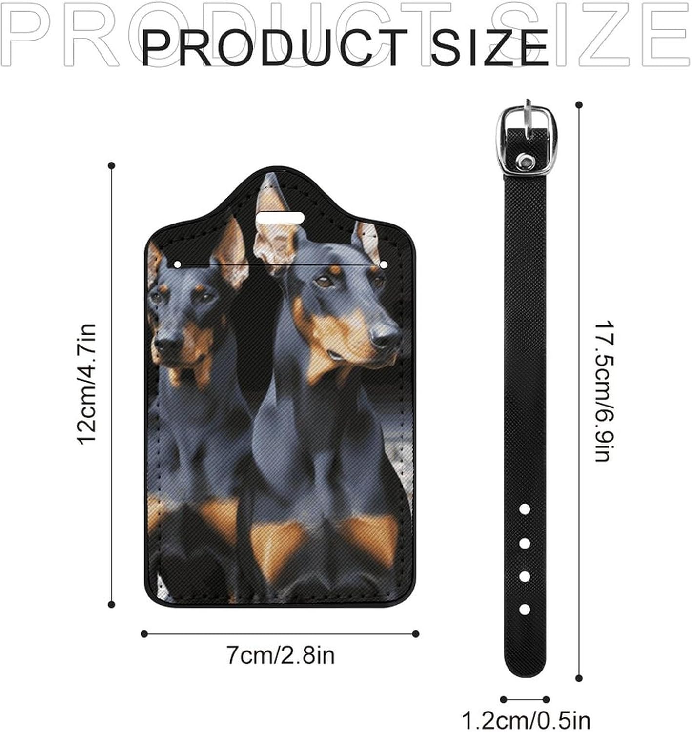 Luggage Tags for Suitcase with Name Id Card, Doberman image 2