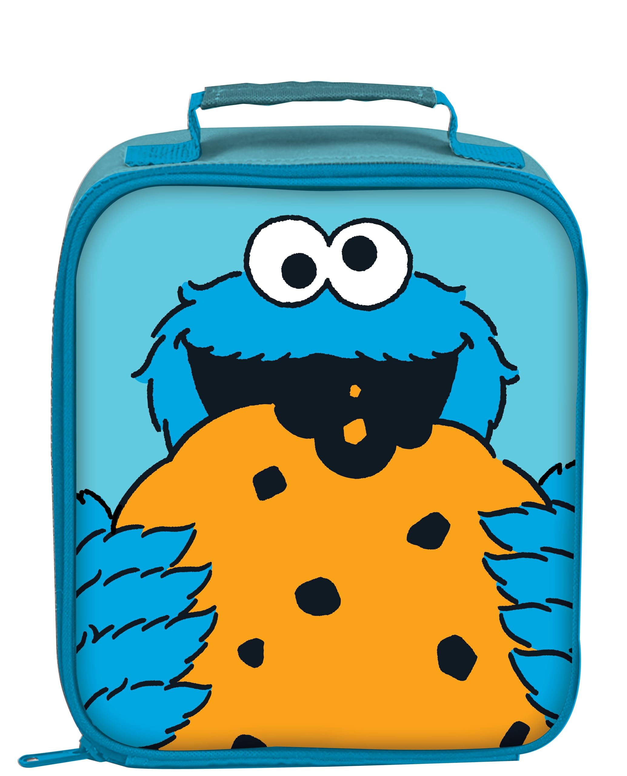Sesame Street Cookie Monster Lunch Bag – Insulated Kids Lunchbox with Handle & Zip – Durable & Lightweight – 25x9x20 cm – Fun School Bag for Toddlers & Preschoolers