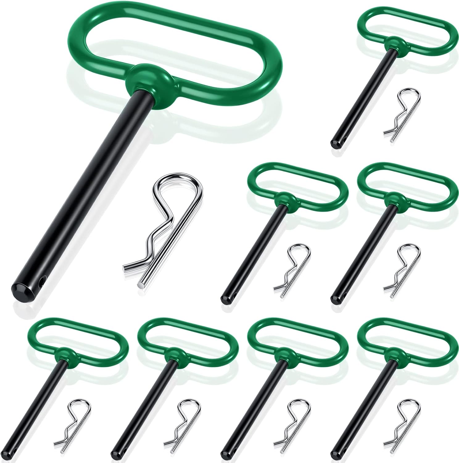 BBTO 8 Pcs Lawn Tractor Hitch Pin 3/8 x 4 Inch Hitch Pin Locking Mower Clevis Hitch
