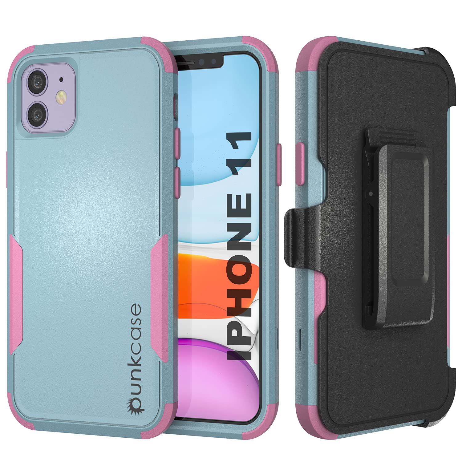 Punkcase for iPhone 11 Belt Clip Holster Case [Patron Series] 4-1 Rugged & Protective Multilayer Phone Cover W/Integrated Kickstand for iPhone 11 (5.8