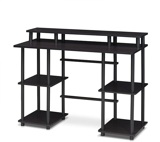 Furinno Computer Desks, Wood, Espresso/Black, one Size