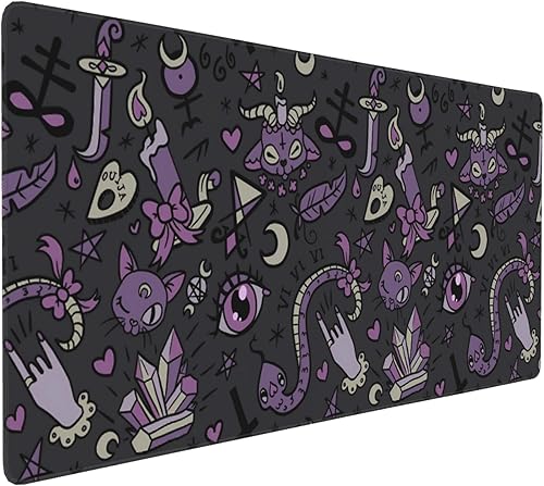 Vista 13 de Alfombrilla de mouse extendida para juegos de 35.4 x 15.7 pulgadas, alfombrilla de mouse retro vintage grande XXL, base de goma antideslizante