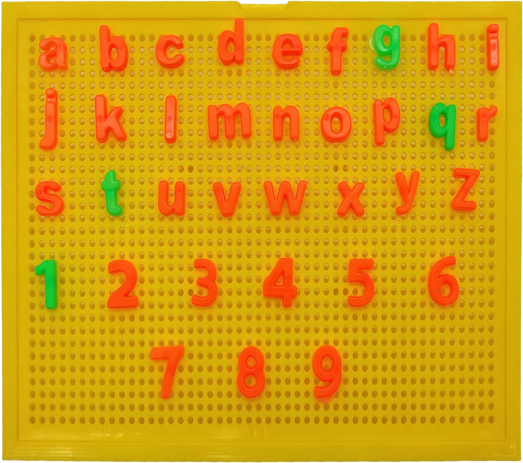 VGRASSP Early Educational Pin Board Toy for Kids - Color Recognition & Learning by 90+ Capital and Small Alphabets and 0-9 Numbers - Multicolor, Birthday Return Gift