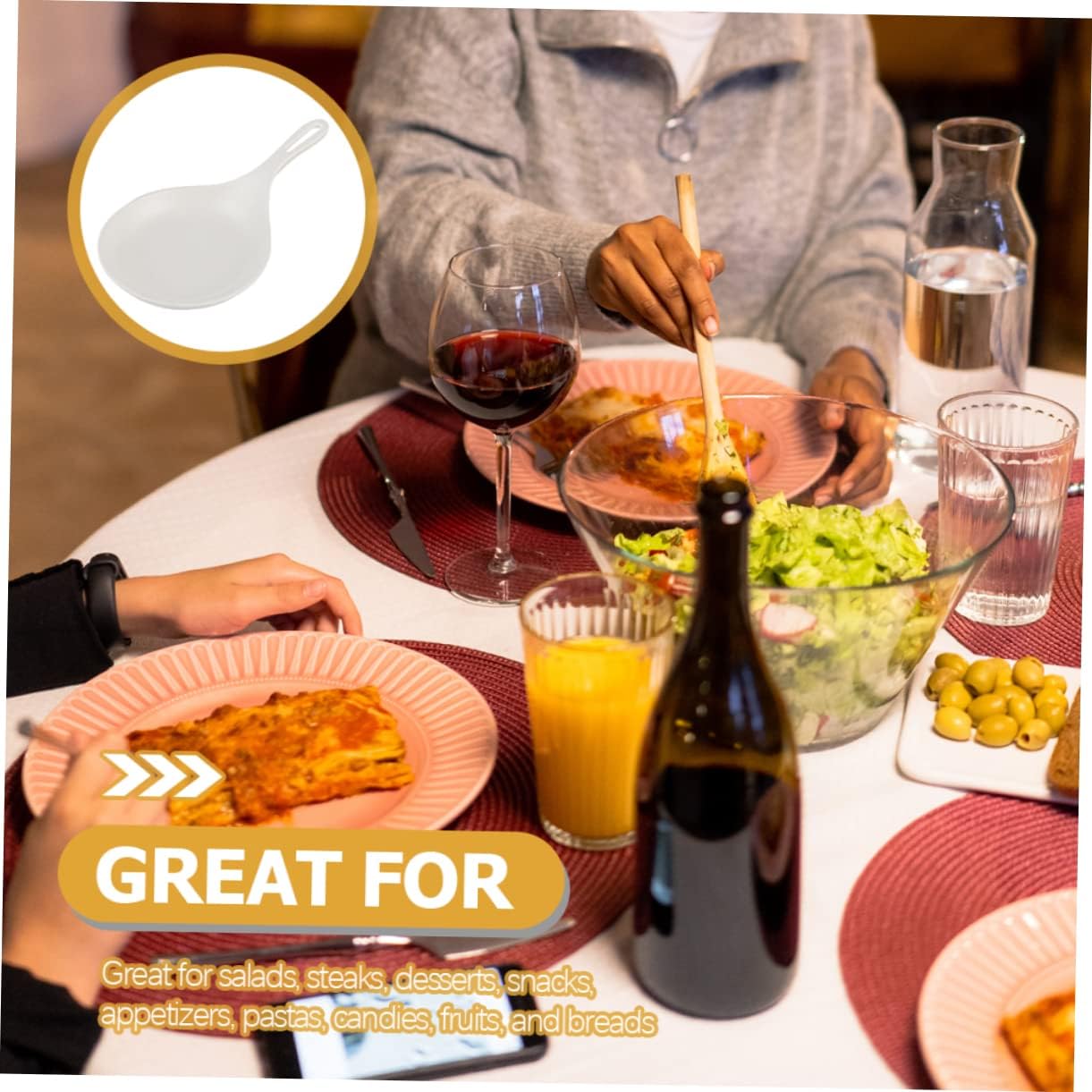 Lightweight Korean Dessert Plates with Handle Small Serving Dish for Snacks Steaks Pasta Salads Easy to Clean Tableware for Home Restaurant Use
