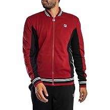 Fila Men's Settanta Baseball Track Jacket, Sun Dried Tomato/Black/White