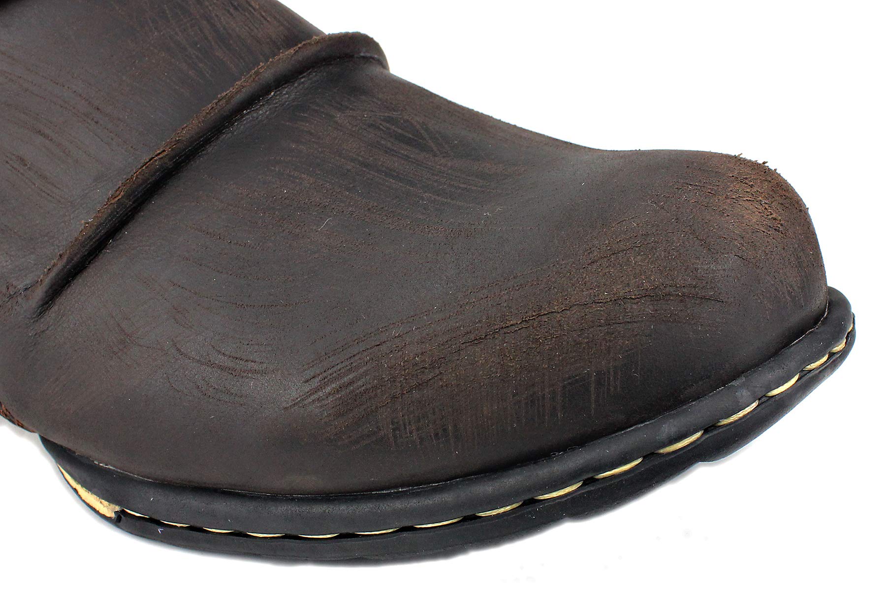 OSSTONE Herren Leder chukkastiefel Worker Biker Boots-Motorrad-Leder-Schuhe für reißverschluss Schnürstiefeletten Boots OS-5008-1-NH-DE-R