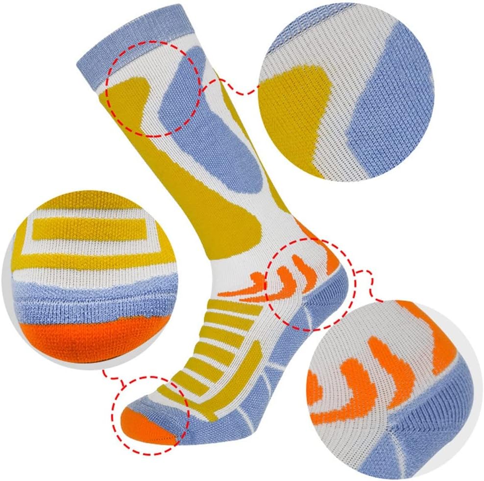 HBJWOV Mens Wool Socks Outdoor Thickened Sports Ski Socks Long-Tube Hiking Cushion Socks for Man Warm(C)