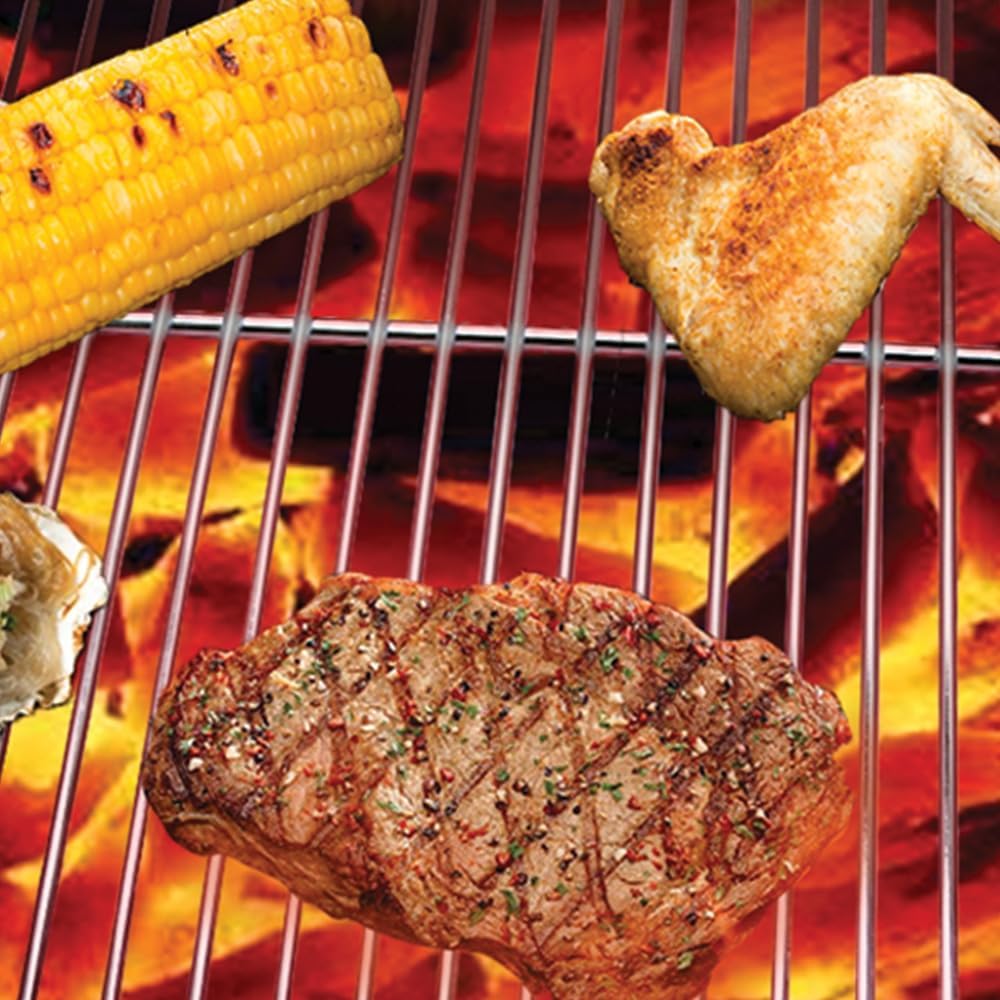 Griglia per Barbecue in Acciaio Cromato, 67x40 cm, Manici Richiudibili, Regolabile per Barbecue a Muratura e Portatili - 5