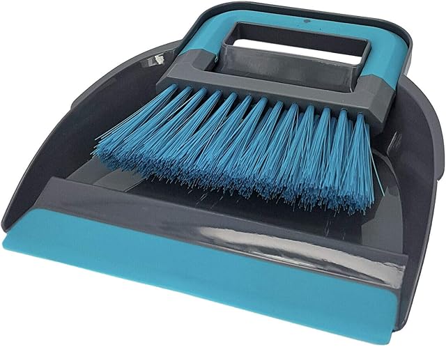 Invero Durable Mini Household Flat Design Plastic Handy Cleaning Dustpan and Sweeper Brush Set