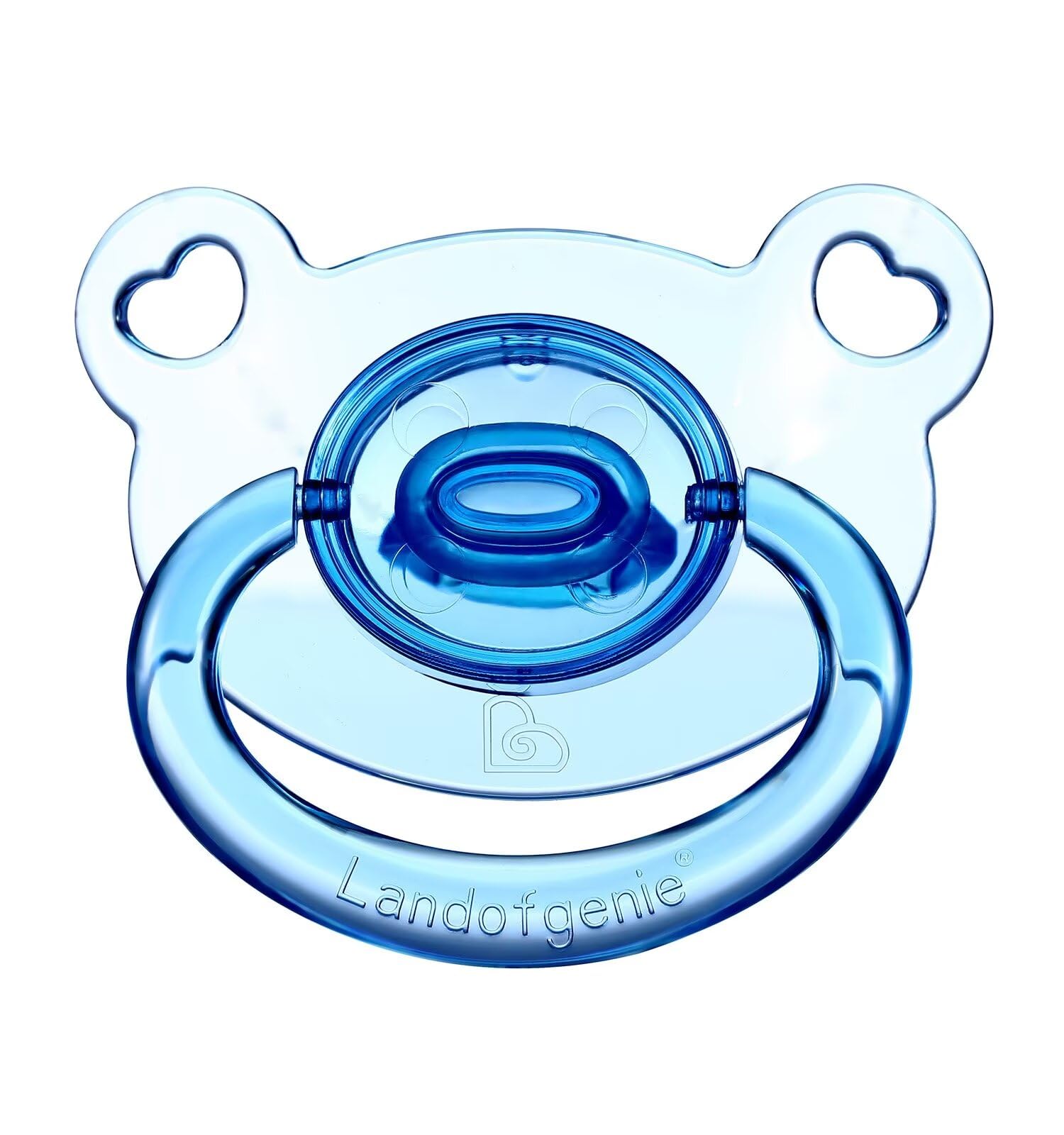 Landofgenie Large Shield Adult Size Pacifiers Bear Shape Transparent Design Pacifier Blue