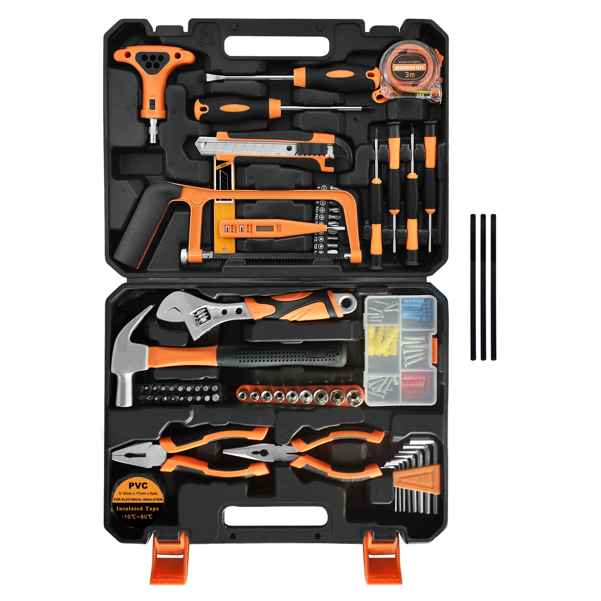 SOLUDE 182-Piece Home Repair Tool Set,Basic Tool Kit for Men Women Homeowner Starter,Household Tool Set for First Apartment,Home Maintenance & DIY Project