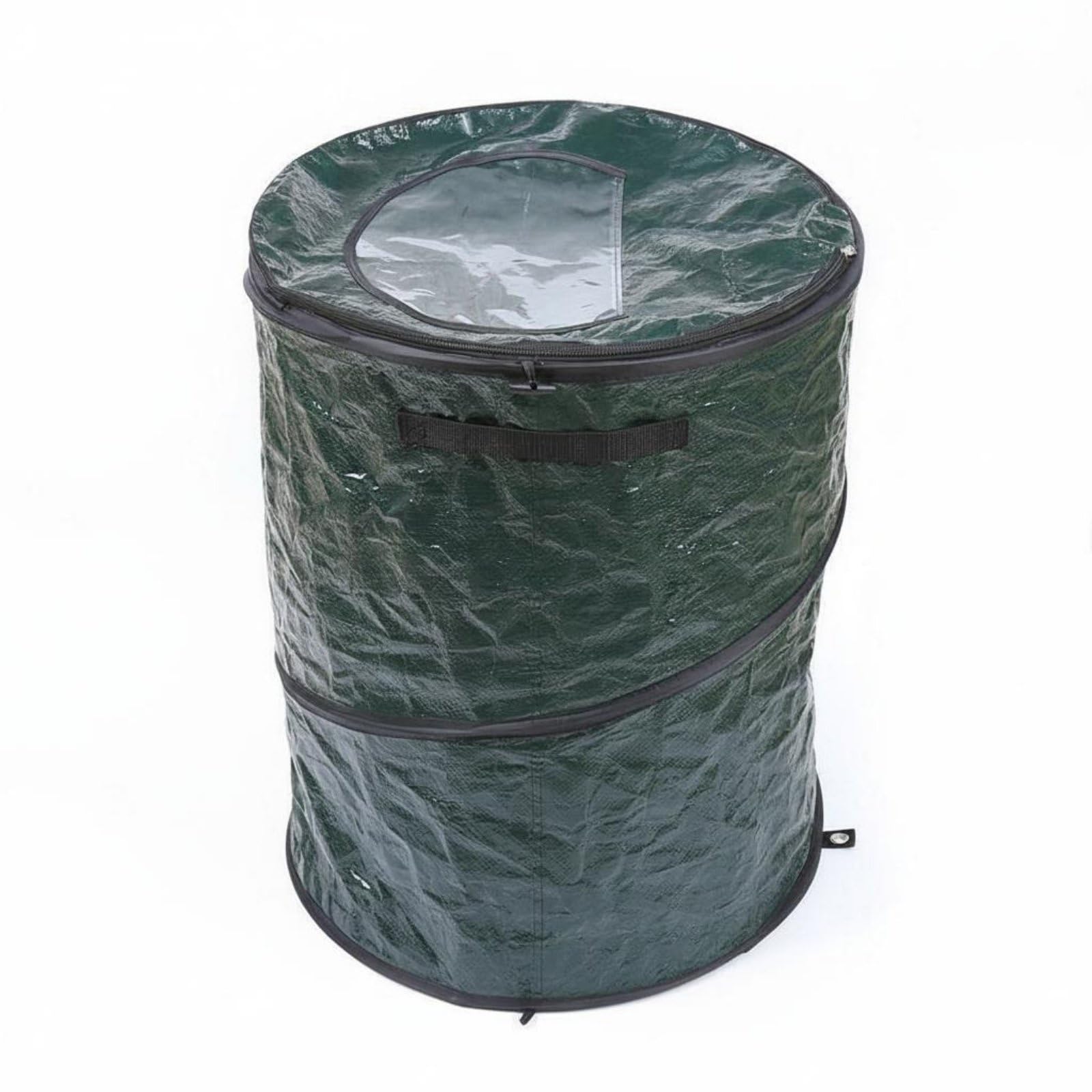 Bidone Sprung Up da Campeggio Salvaspazio Cestino da Campeggio Impermeabile Resistente Contenitore Rifiuti Pieghevole per Giardino, Verde, Verde, 48X61cm 110 Litri 29 Galloni