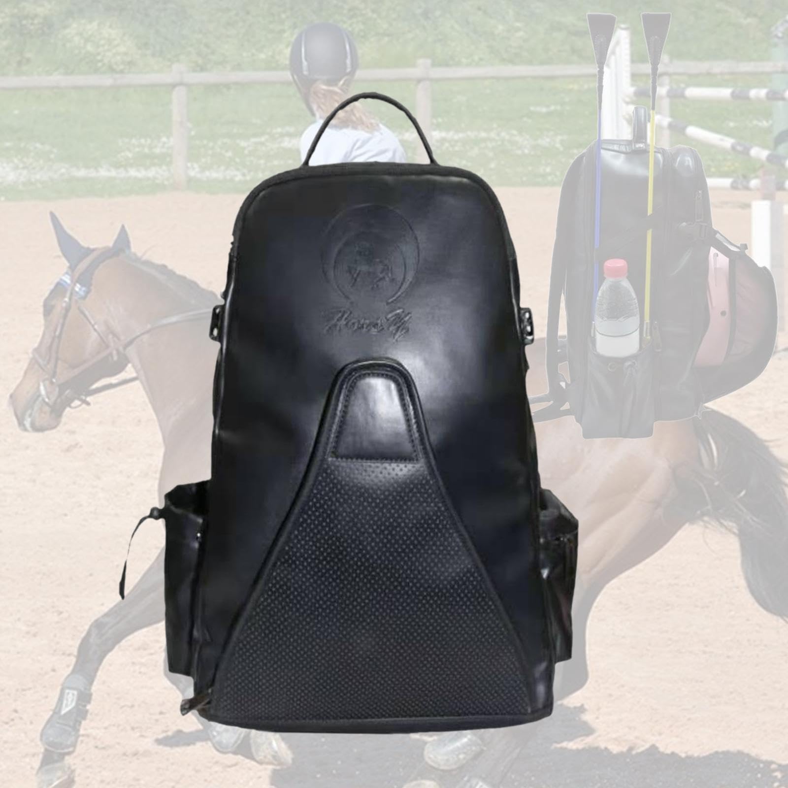 Zaino per attrezzatura equestre, resistente, leggero, da trasporto, casco, stivali e accessori per escursioni, frusta, escursioni, all'aperto, bicicletta, campeggio