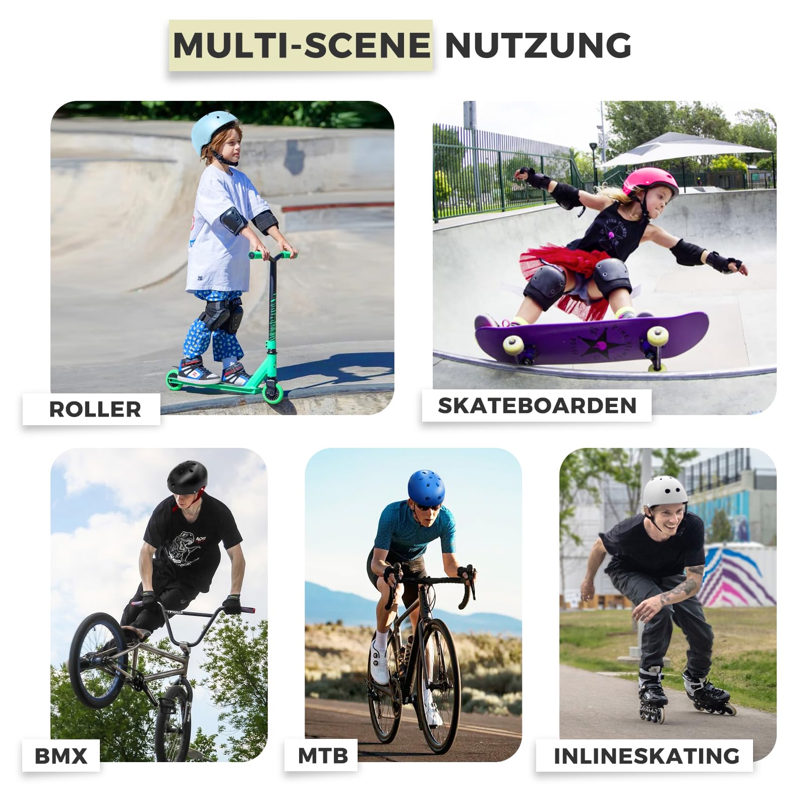 LeapBeast Skaterhelm Fahrradhelm, Belüftung | Sicherheit | leicht | Skateboarding Helm für Fahrrad Skateboard Scooter BMX Kind Erwachsene