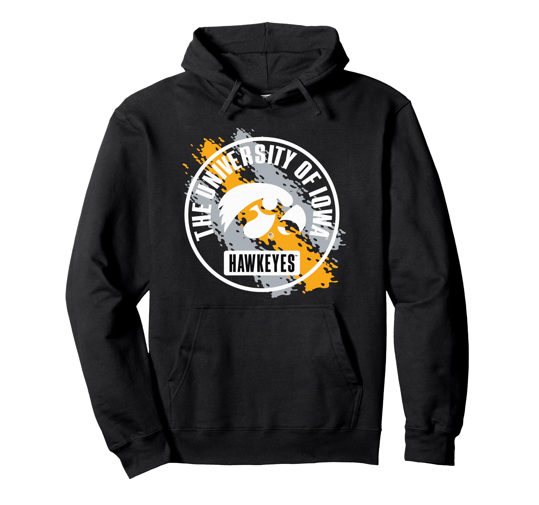 Iowa Hawkeyes Retro Paint Black Officially Licensed Pullover Hoodie