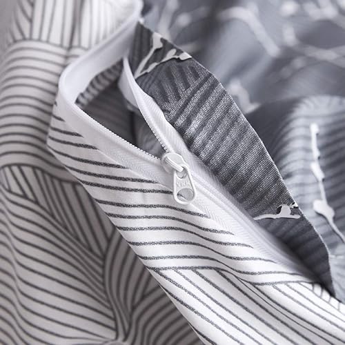 Miniatura 6 de OAITE - Juego de funda de edredón de 100% algodón con patrón floral, juego de ropa de cama suave que incluye 3 piezas (2 fundas de almohada, 1 funda