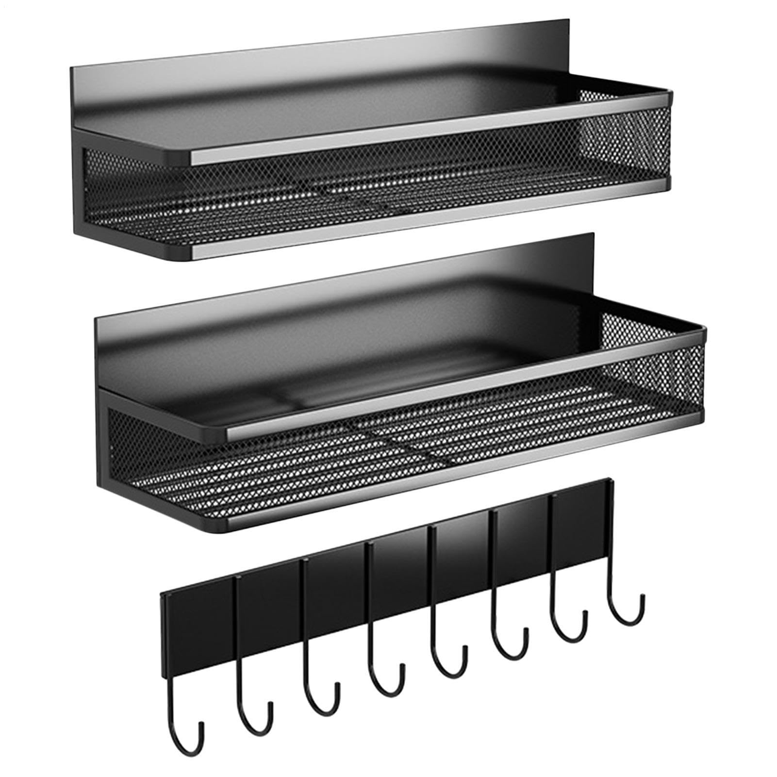 Estante magnético para condimentos para refrigerador, estante de 3 piezas con ganchos, estante de condimentos magnético, para dormitorio, apartamento, despensa, armario de cocina, tarro de