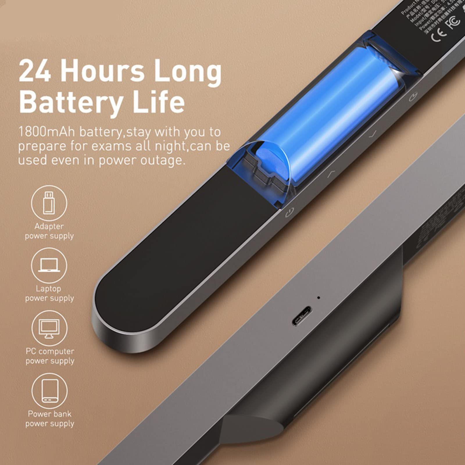 Luce Notturna Magnetica A LED, Luce da Lettura Touch Wireless A Sospensione Ricaricabile USB, Lampada da Parete da Comodino per Camera da Letto con Oscuramento Continuo
