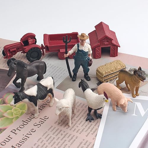 Miniatura 10 de Juego de 12 figuras de ciervos del bosque para decoración de árbol de Navidad, pastel de ardilla, linda ardilla, figura de zorro, juguete de conejo