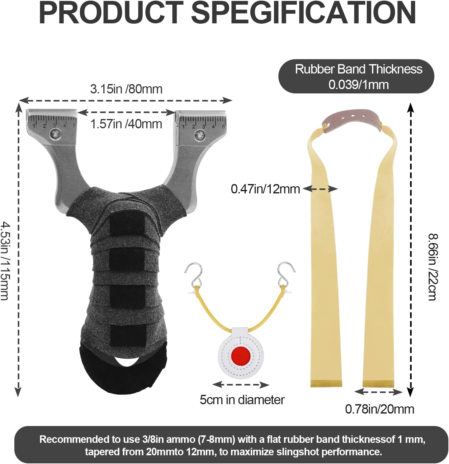 Slingshot, Hunting Slingshots for Adults,Professional Stainless Steel Sling Shot & Outdoor Shooting Practice, High Velocity Catapult with 100 Ammo Balls, 6 Bands, 2 Targets & Tactical Pouch