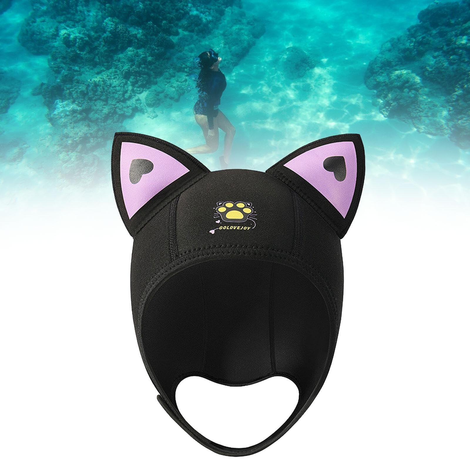 Taucherhaube Neopren Schwimmhaube mit Kinnband Und Schützt Kopf Und Ohren Zuverlässig Angenehm Und Flexibel für Frauen Kinder für Schnorch