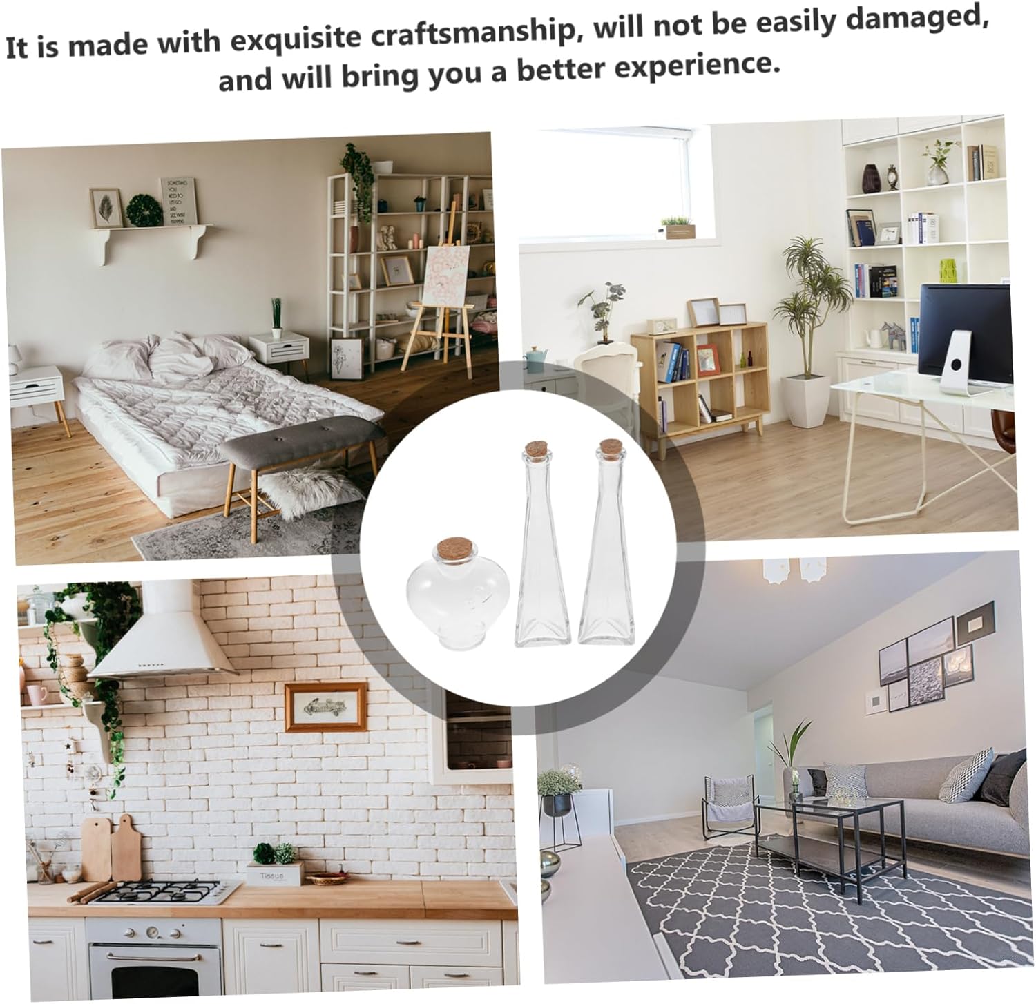 HOMSFOU Wishing Glass Drift Bottles Wedding Ceremony Sets Sand Containers Miniature Bottles Diy Craft Decor