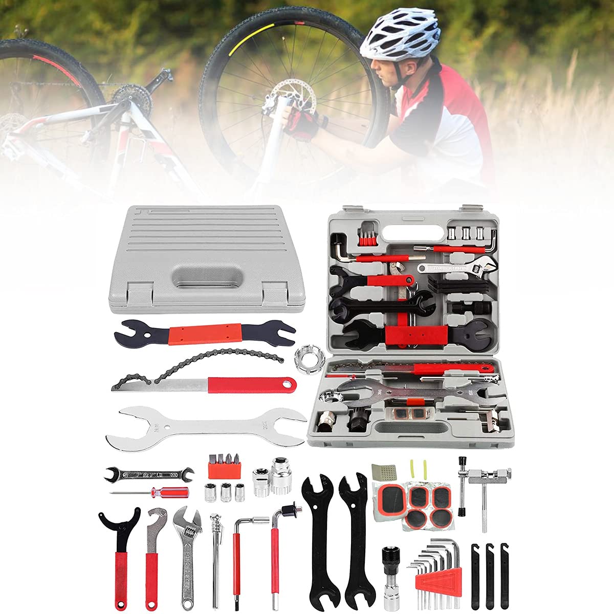 T&Q Bike Tool Kit, 44 Pcs Bike Repair Tool Kit Bicycle Tools with Carrying Case, A Must-Have Maintenance Tools Set Bike Accessories for Mountain/Road Bikes