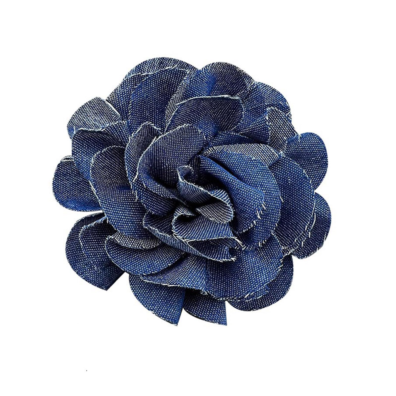 YUEZIZIr Blue Fabric Flower Brooches for Women Handmade Cloth Lapel Pin Corsage Fashion Jewelry Badge Cloth Accessories