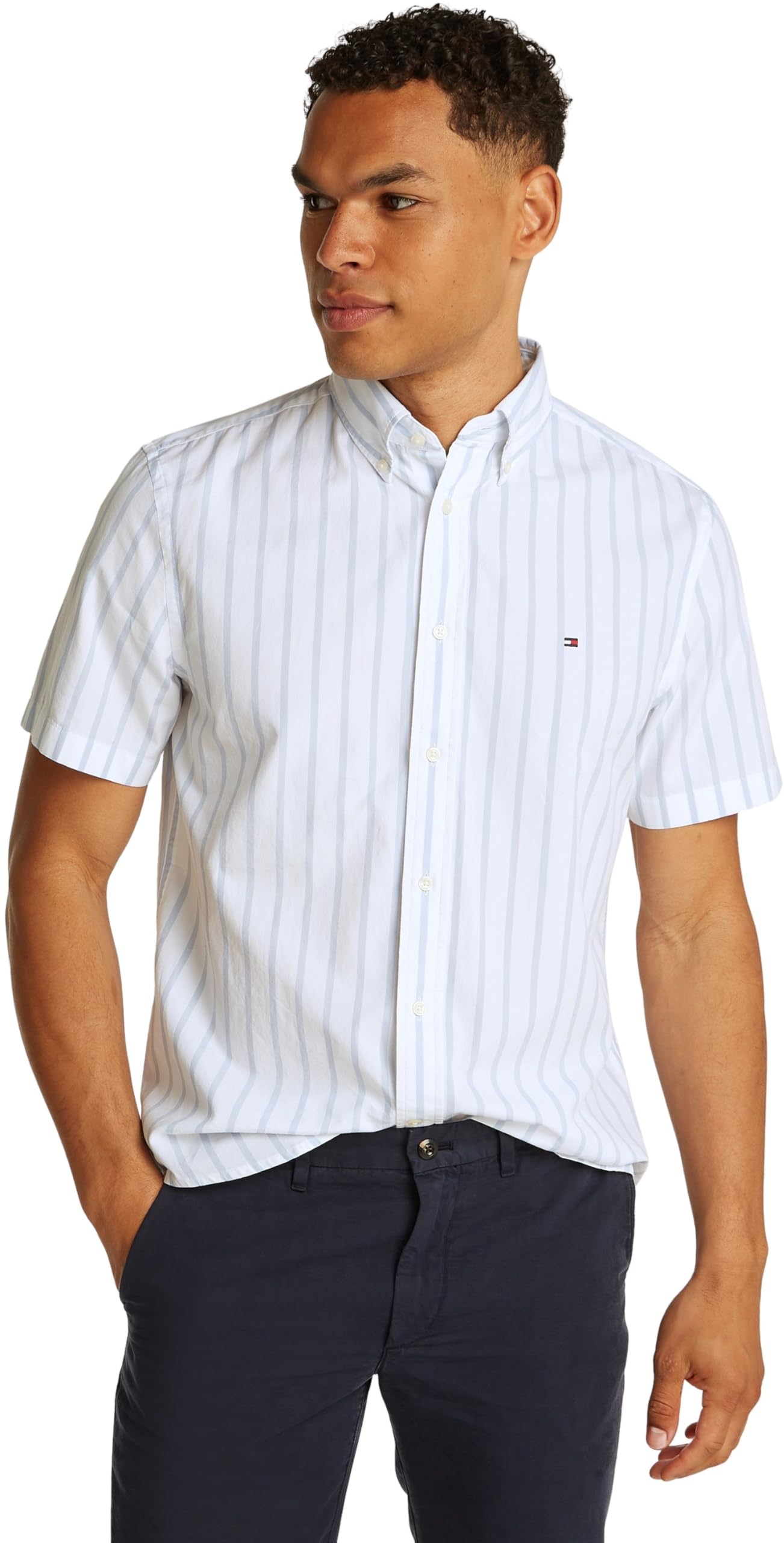 Tommy Hilfiger Herren Hemd Flex Poplin Kurzarm