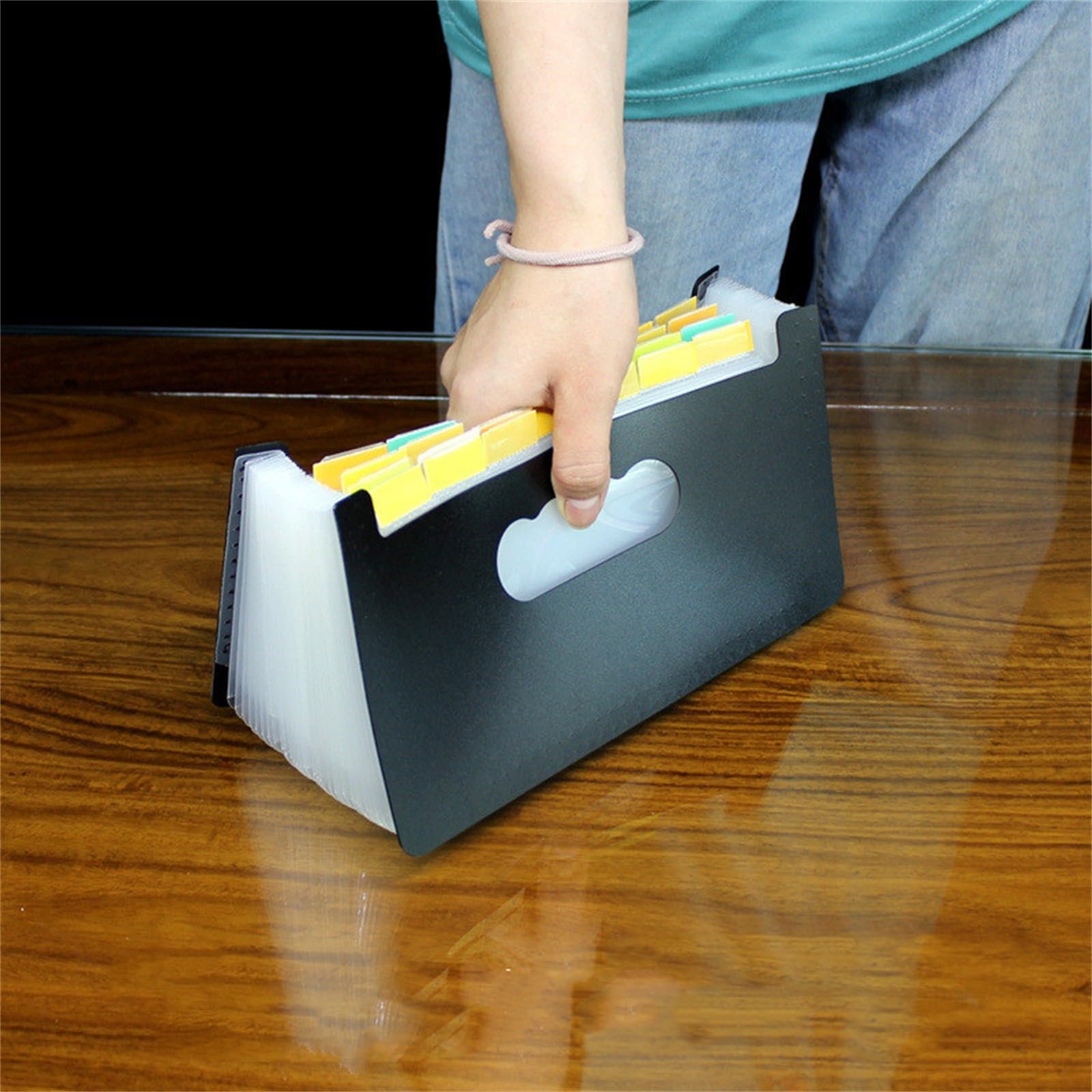 Carpeta de Archivos Expandible A4 Bolsa de órgano A6 pie, carpeta multicapa, pequeña bolsa almacenamiento documentos individuales para la Escuela(Azul)