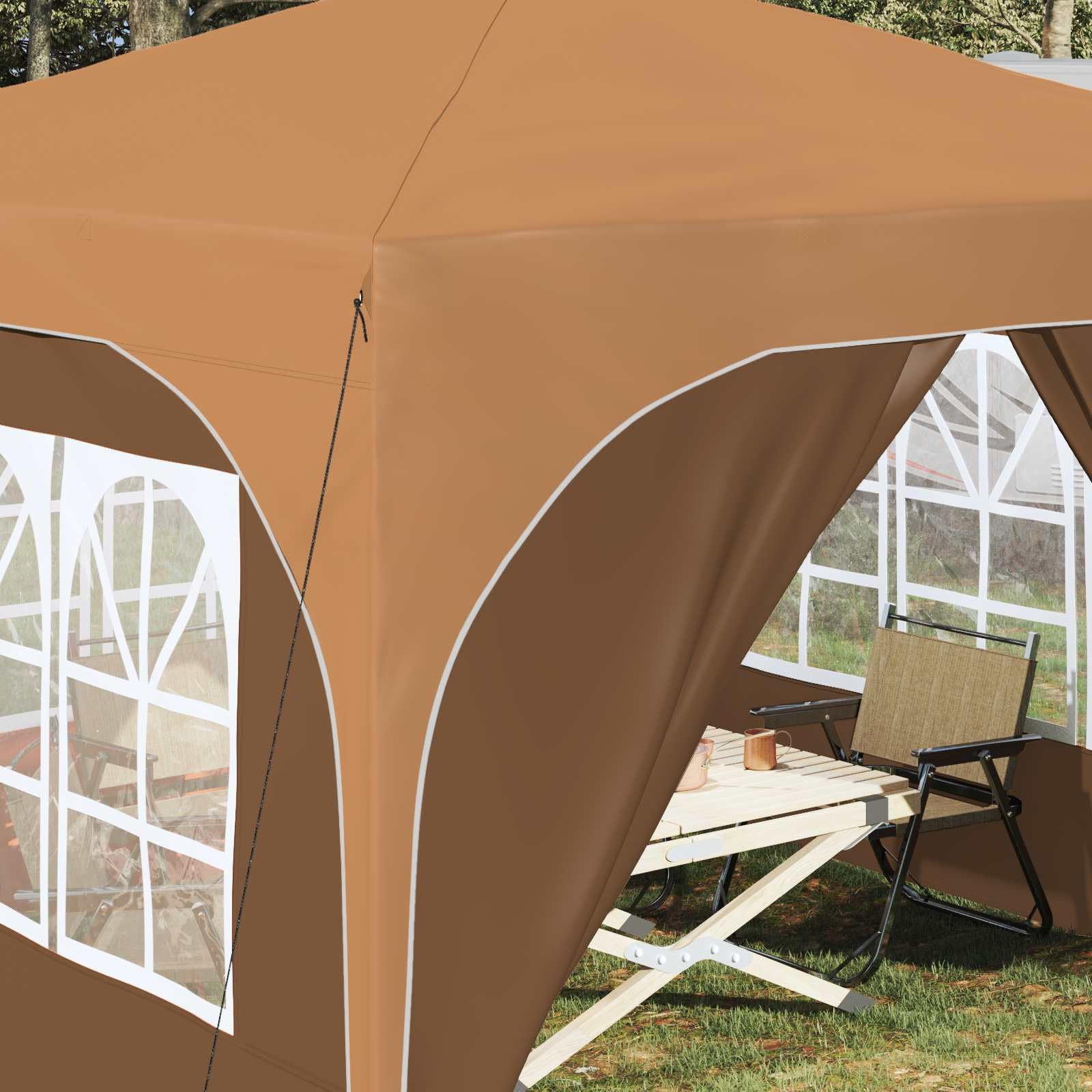 Zasłona Pop Up 290 x 290 x 245 cm beżowa z 4 ściankami
