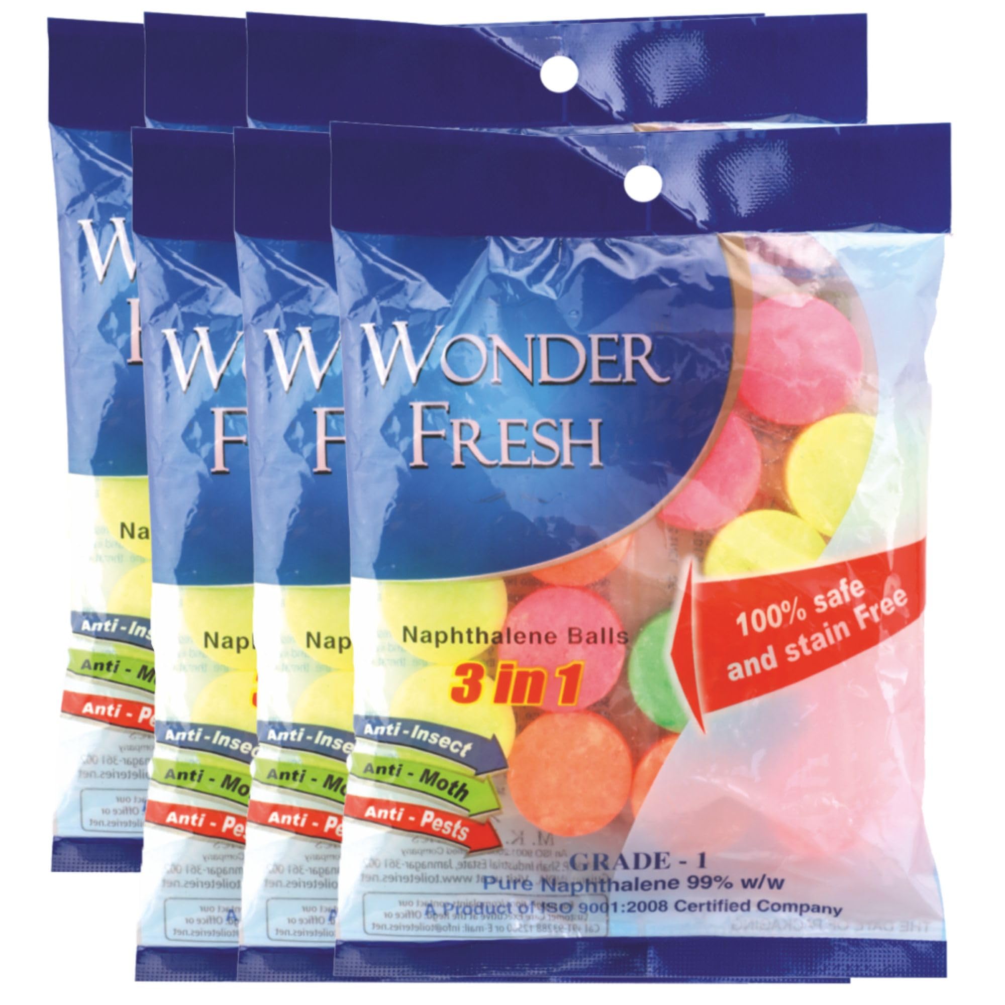 Wonder Fresh Naphthalene Balls | Phenyl Goli | Mothballs for Home & Commercial Use | Naphthalene Balls for Wardrobe, Bathroom, Bookselves, Drawers, Wash Basin - 100g (Pack Of 6) Multicolor-image-35