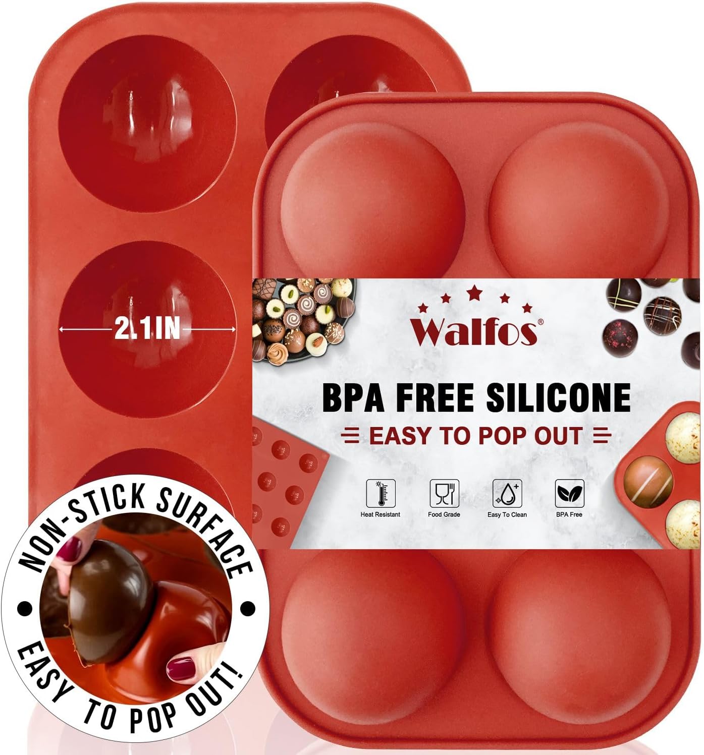 Holzsammlung Chocoladekoekjesvormen, 1 stuks, rond, siliconen, cilindervormig met 6 holtes, voor cake, snoep, pudding, zeep (A Holzsammlung Chocoladekoekjesvormen, 1 stuks, rond, siliconen, cilindervormig met 6 holtes, voor cake, snoep, pudding, zeep (A