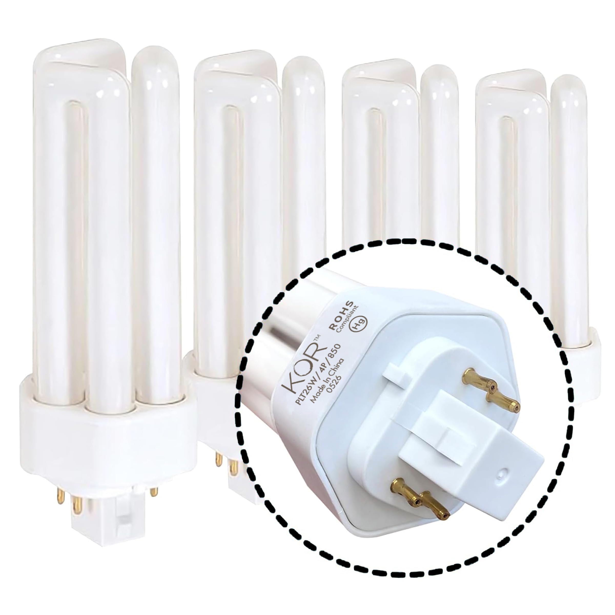 Photo 1 of KOR 26W Triple Tube CFL Light Bulb, 4 Pack