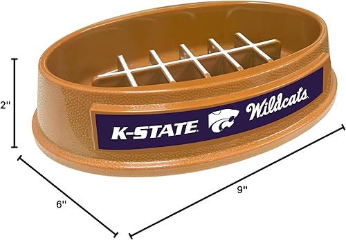 Miniatura 71 de NCAA Super-Bowl Iowa Hawkeyes - Cuenco para perros de alimentación lenta con diseño de fútbol para una digestión saludable. Cuenco antideslizante