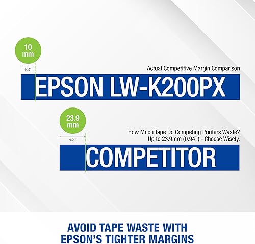 Miniatura 6 de LABELWORKS Epson LW-K200PX-RDB QWERTY - Etiquetadora de teclado portátil para el hogar y pasatiempos, manualidades, organiza y personaliza,